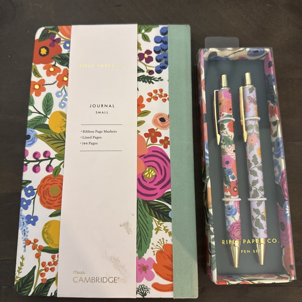 RIFLE PAPER CO. Journal +Matching Pen Set Small Hardcover Notebook
